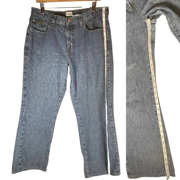 VTG Y2k Calvin Klein High Rise Bootcut Jeans SIZE 12 Womens 100% Cotton Denim - Picture 2 of 7